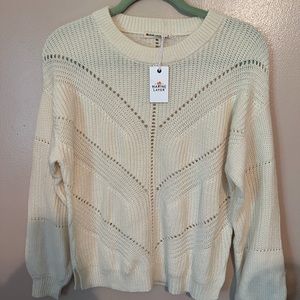 Marine Layer Olivia Crewneck Cashmere Blend Sweater in White